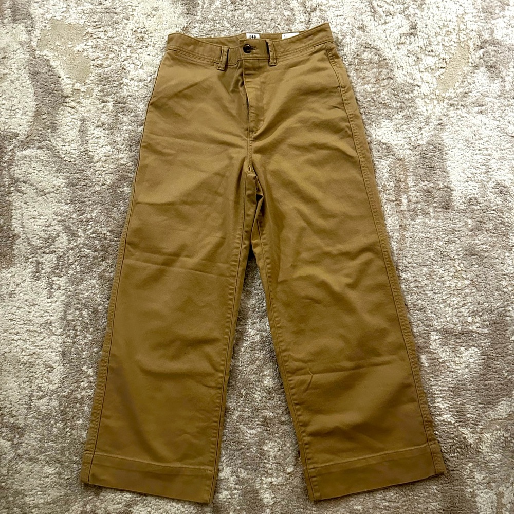 GAP - high rise wide leg crop pants